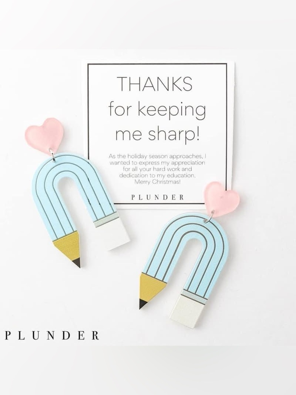 Plunder Brilliance Blue & Pink Pencil Arch Drop Earrings
